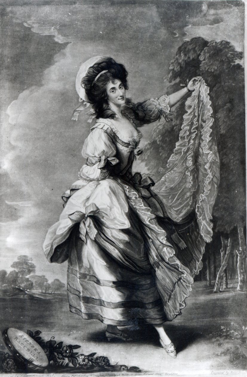 Giovanna Baccelli, grawerowana przez Johna Jonesa (mezzotinta) autorstwa Thomas Gainsborough