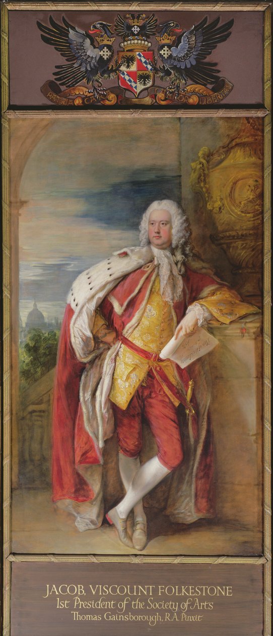 Portret Jacoba Bouverie, pierwszego wicehrabiego Folkestone i pierwszego prezesa Towarzystwa Artystycznego, 1776 autorstwa Thomas Gainsborough