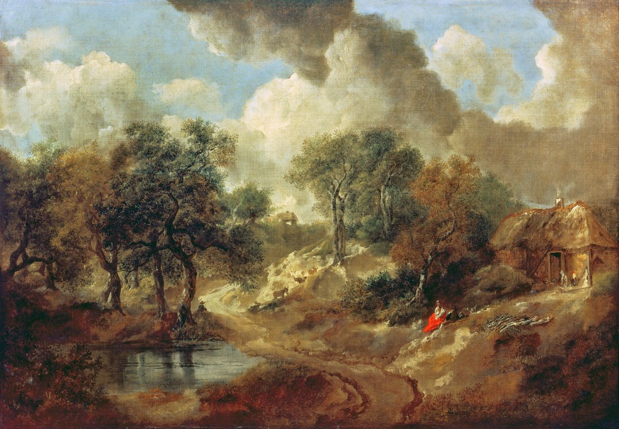 Krajobraz Suffolk, 1748 autorstwa Thomas Gainsborough