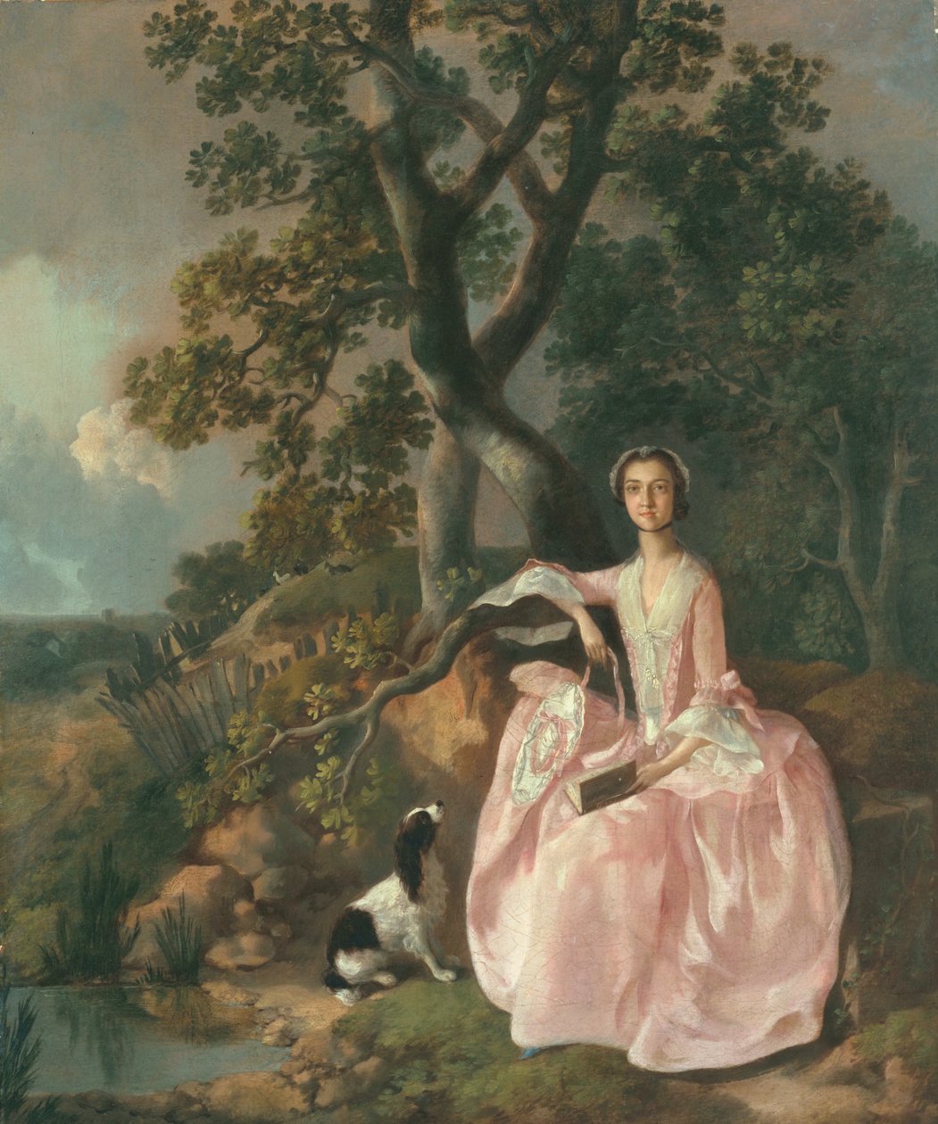 Kobieta ze spanielem, ok.1749 autorstwa Thomas Gainsborough