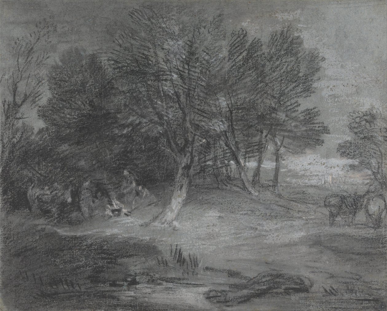 Zalesiony krajobraz z cygańskim obozowiskiem autorstwa Thomas Gainsborough