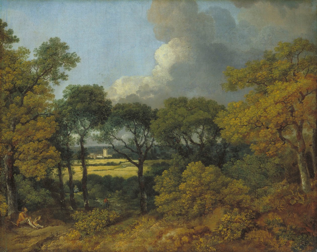 Zalesiony krajobraz z odpoczywającym chłopem autorstwa Thomas Gainsborough