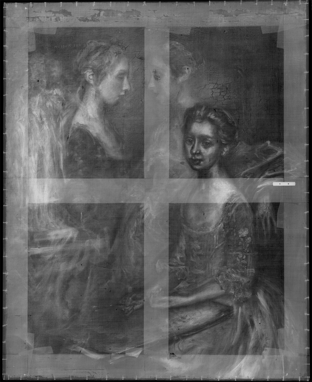 Zdjęcie rentgenowskie Portretu Córek Artystek, c.1763-64 (patrz także 183440) autorstwa Thomas Gainsborough