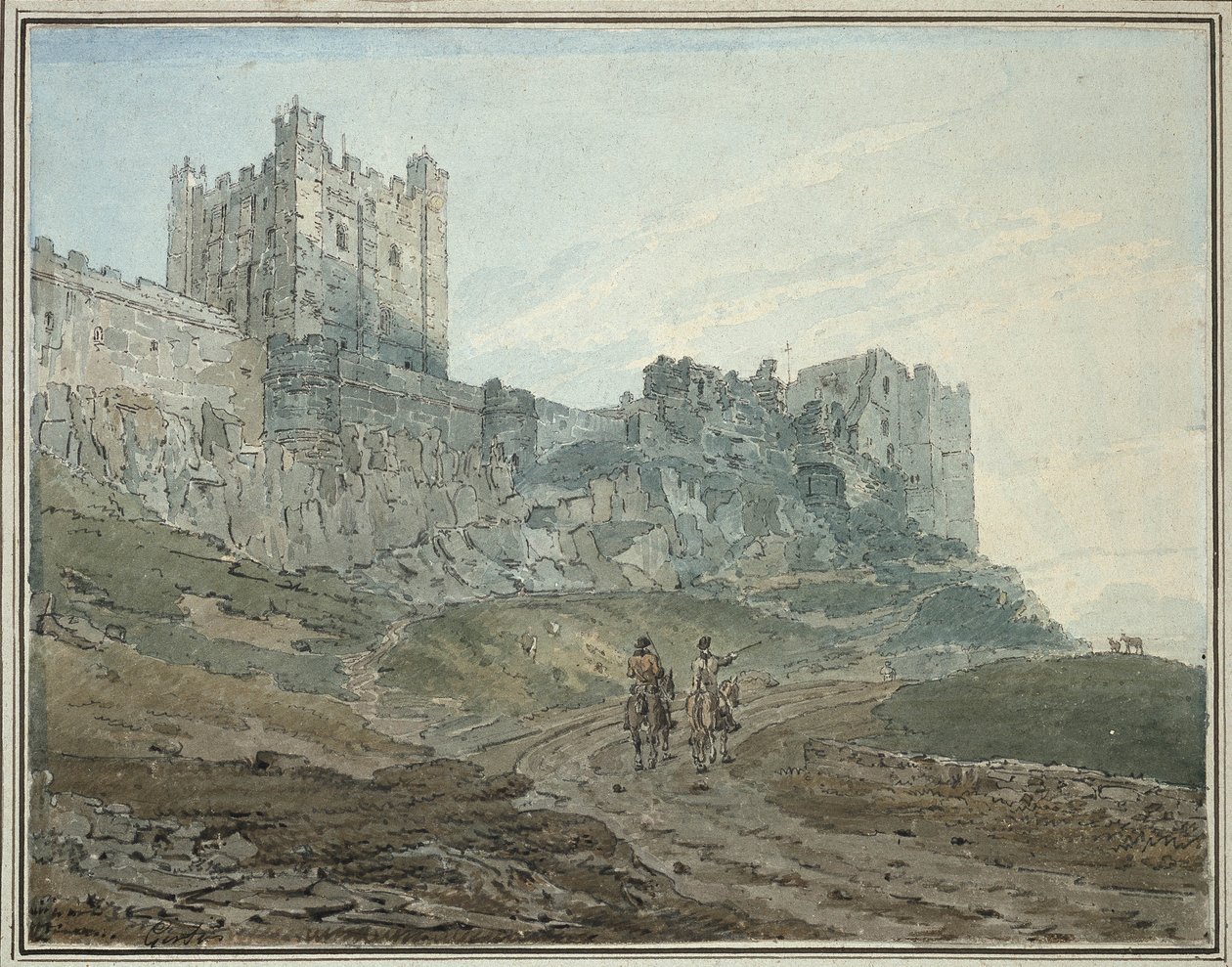 Zamek Bamburgh, Northumberland, XVIII wiek autorstwa Thomas Girtin