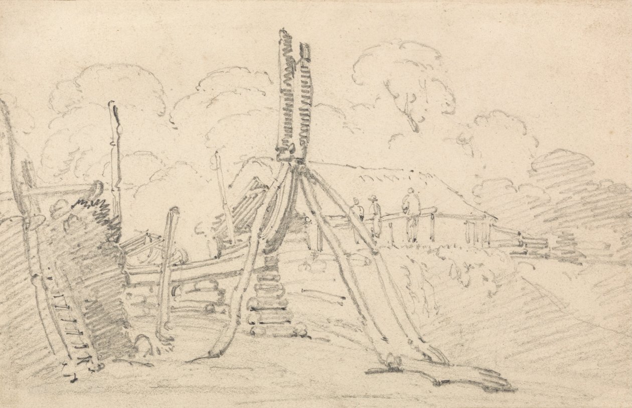 Budowa łodzi autorstwa Thomas Girtin