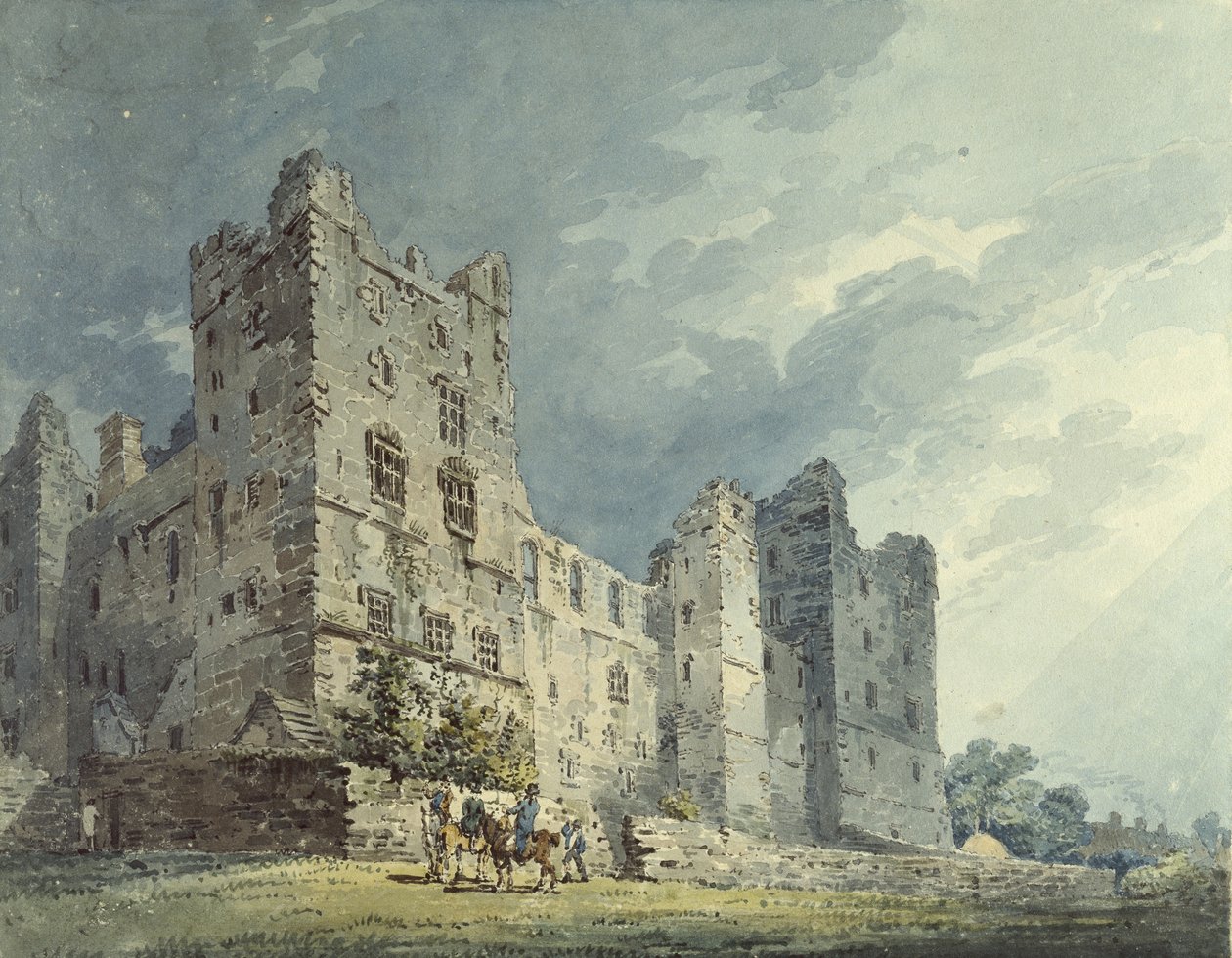 Zamek Bolton, Yorkshire (akwarela nad oznaczeniami w kolorze grafitowym) autorstwa Thomas Girtin