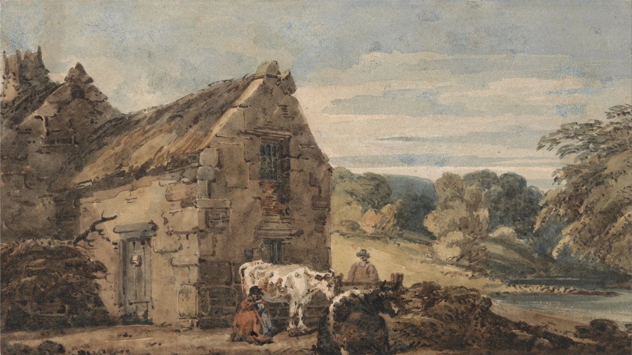 Domek w pobliżu Newcastle, Northumberland autorstwa Thomas Girtin