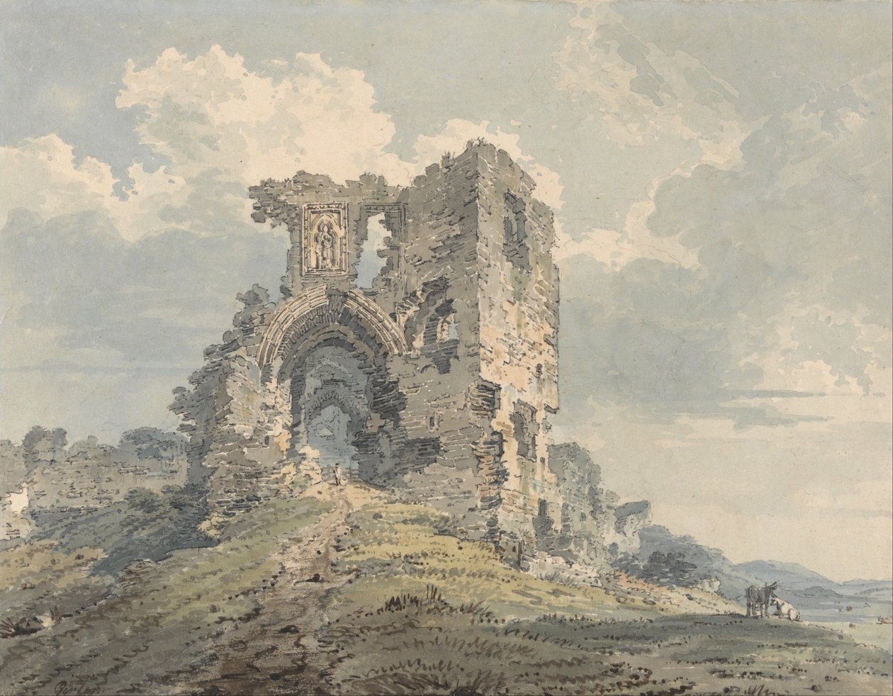 Zamek Denbigh autorstwa Thomas Girtin