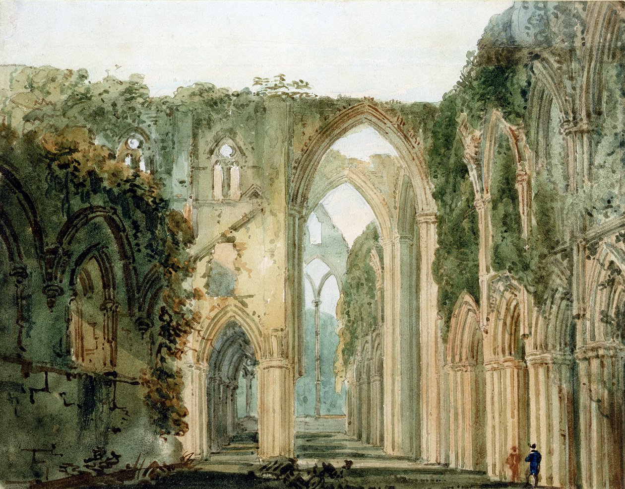 Wnętrze opactwa Tintern autorstwa Thomas Girtin