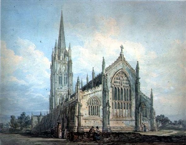 Kościół Louth, Lincs (akwarela na papierze) autorstwa Thomas Girtin