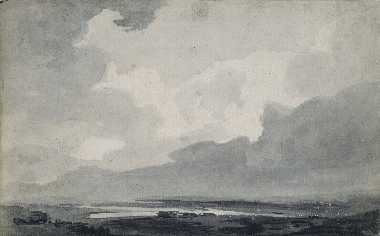 Moorland View, ok. 1800 (szare przemycia na papierze) autorstwa Thomas Girtin