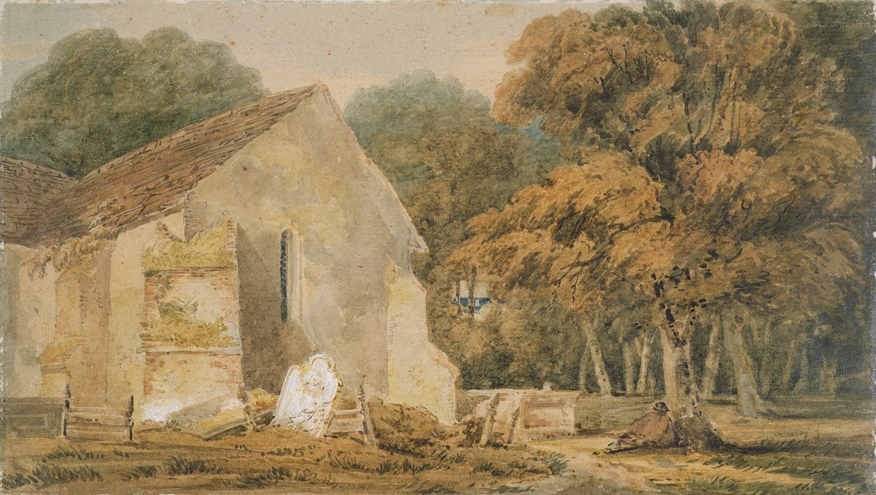 No.0735 Wiejski Cmentarz, c.1797-98 autorstwa Thomas Girtin