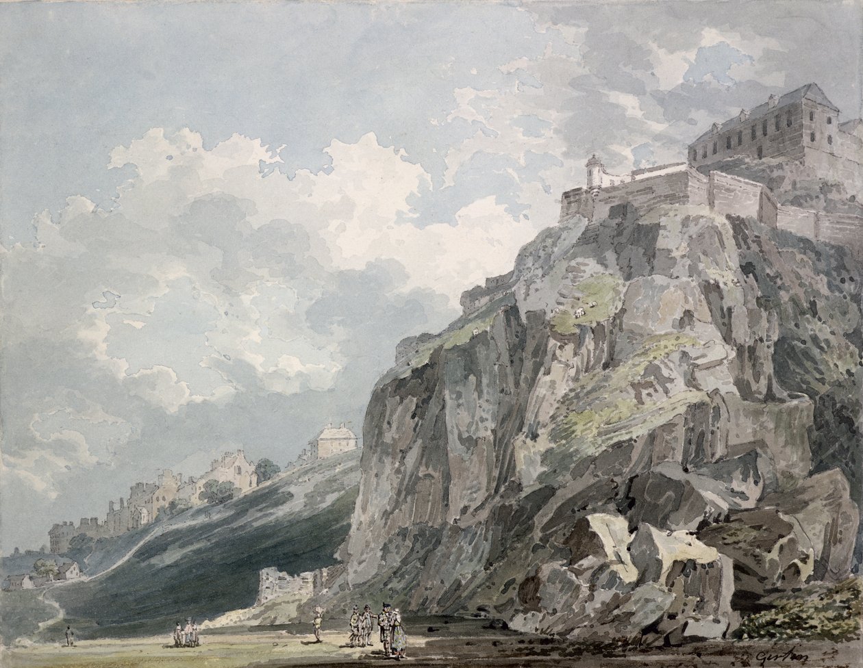 No.1187 The Castle Rock, Edynburg, ok.1793 autorstwa Thomas Girtin