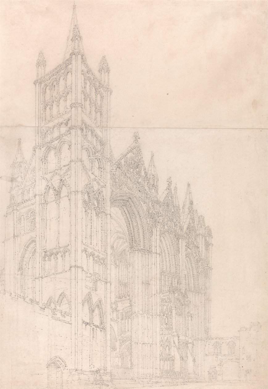 Katedra Peterborough, Cambridgeshire autorstwa Thomas Girtin