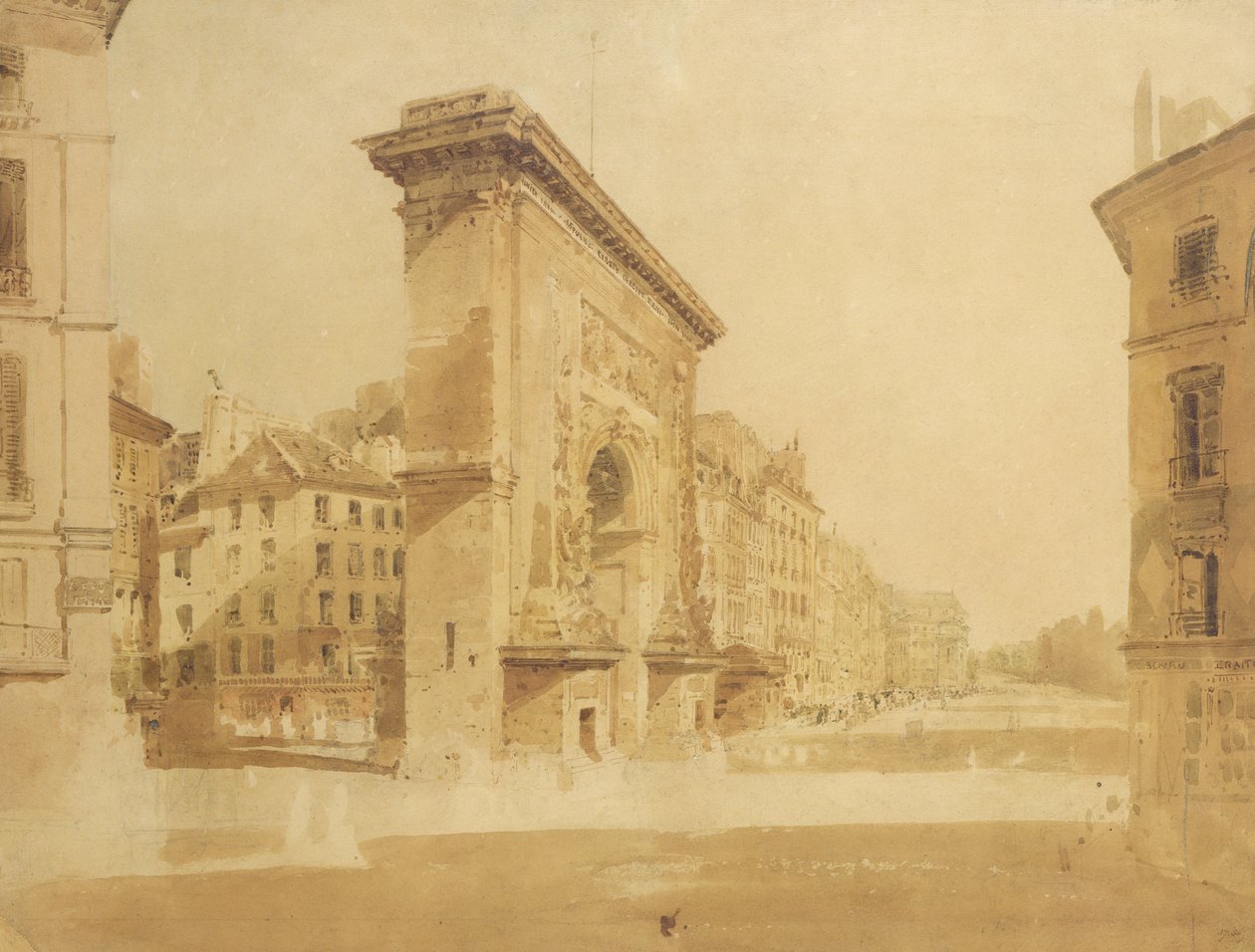 Porte St Denis, Paryż autorstwa Thomas Girtin