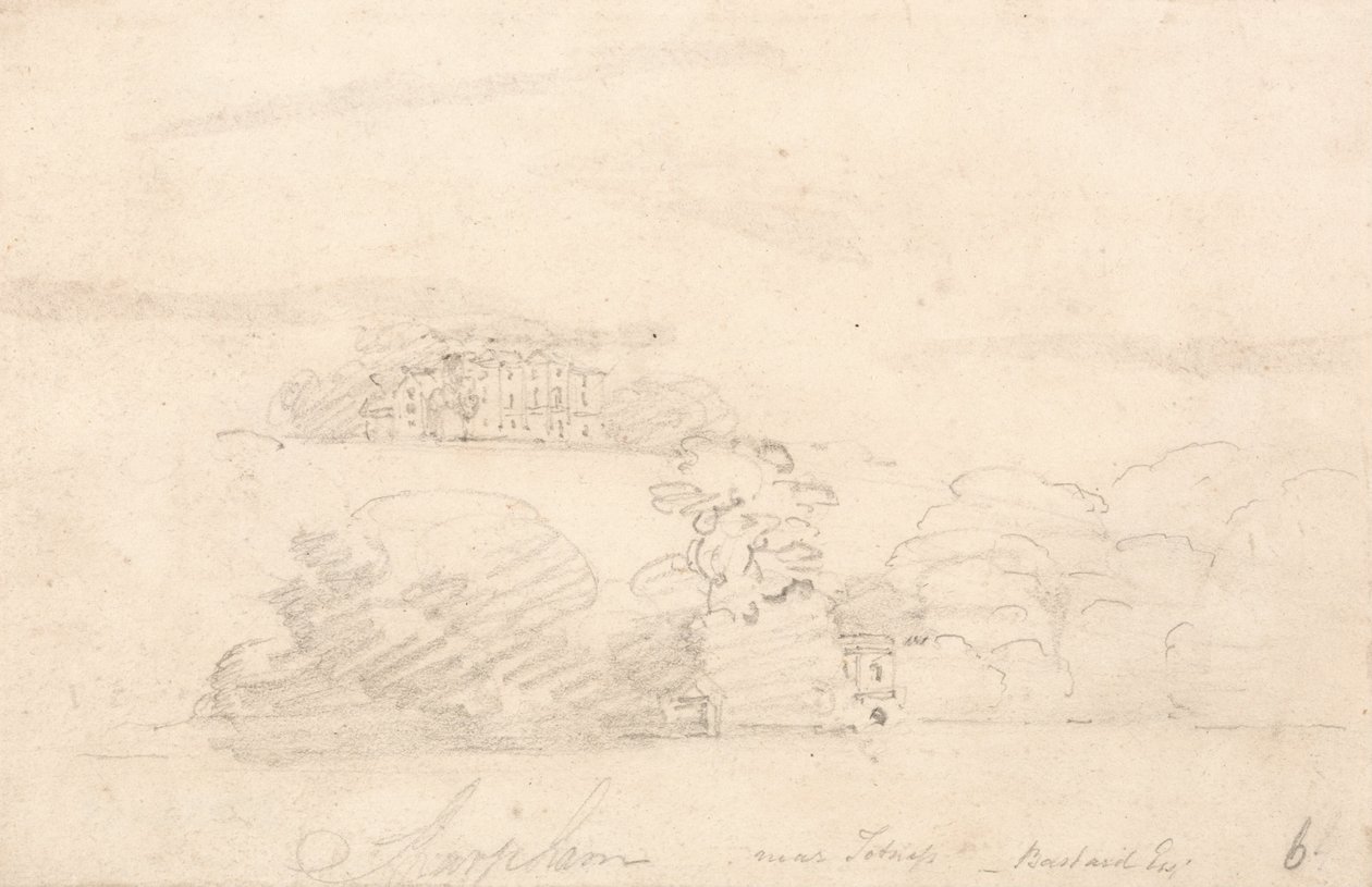 Sharpham, niedaleko Totnes, Devon autorstwa Thomas Girtin