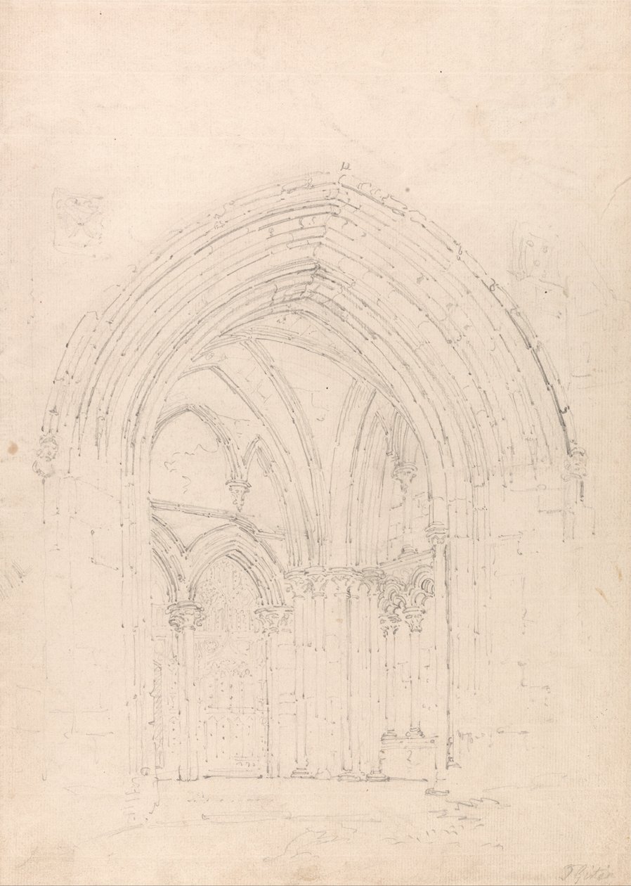 Katedra św. Albansa, Hertfordshire autorstwa Thomas Girtin