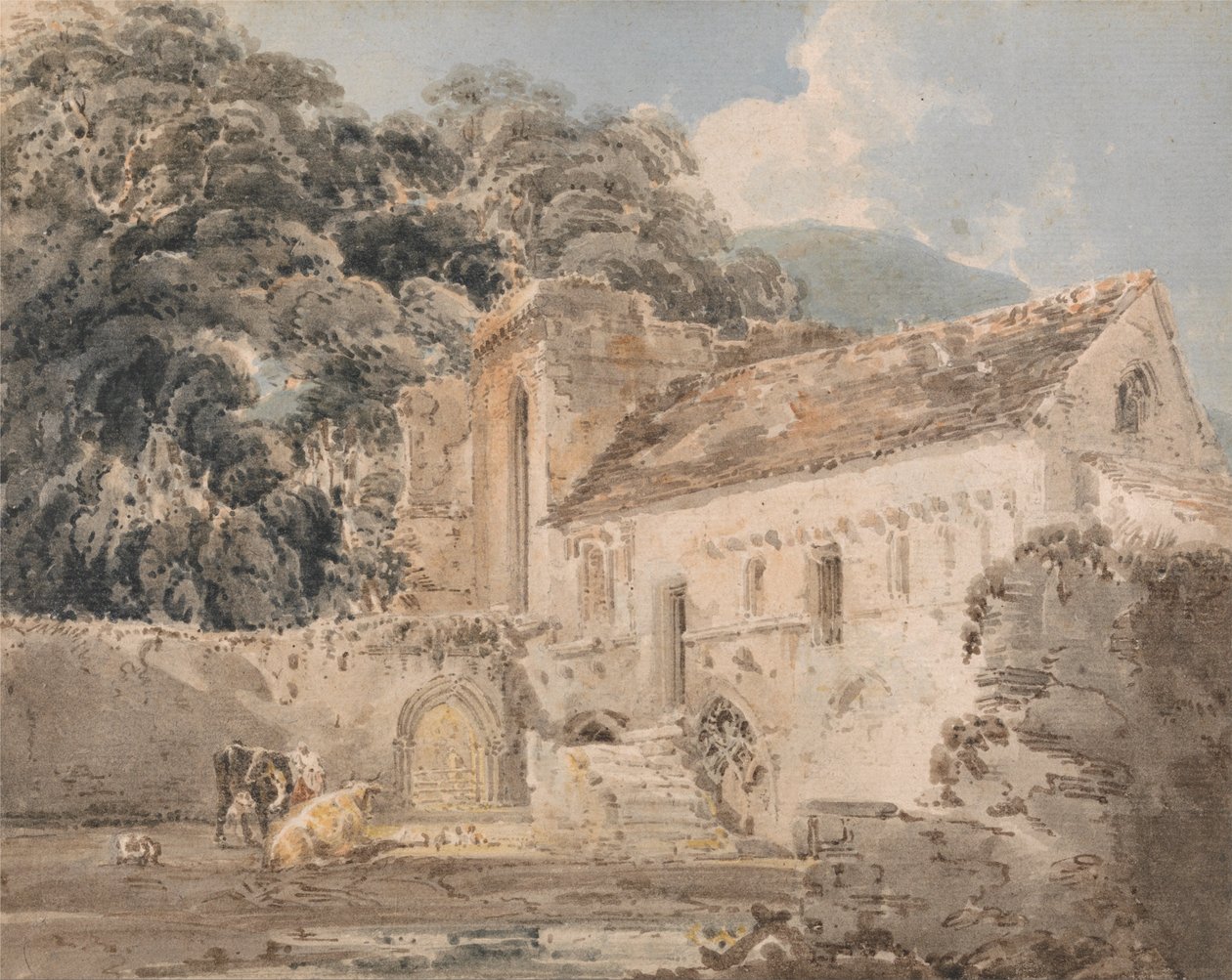 Opactwo Valle Crucis, Denbighshire autorstwa Thomas Girtin