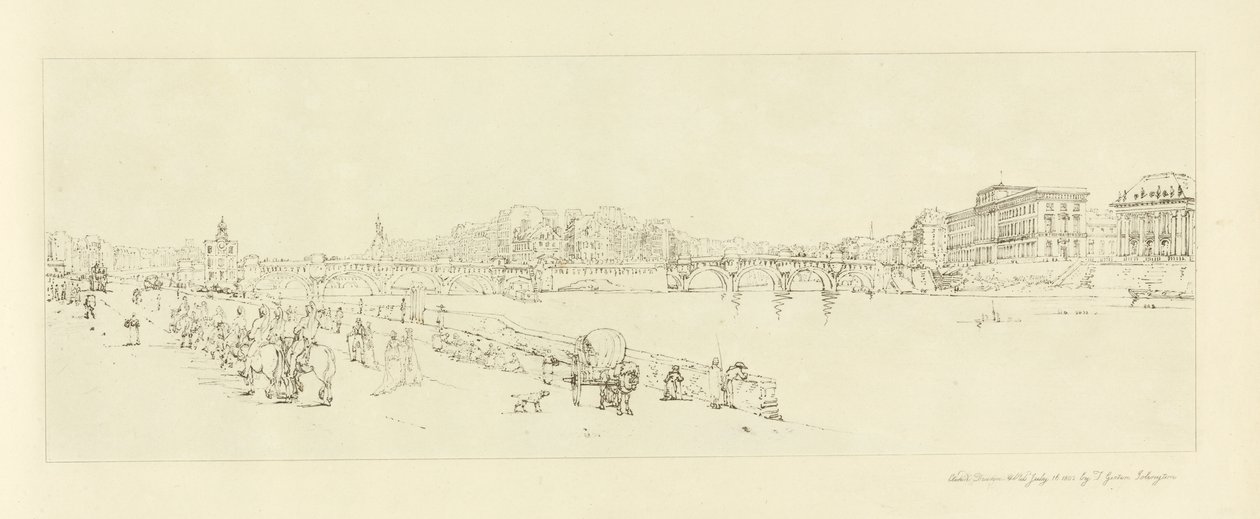 Widok na Pont Neuf, ok. 1802 autorstwa Thomas Girtin