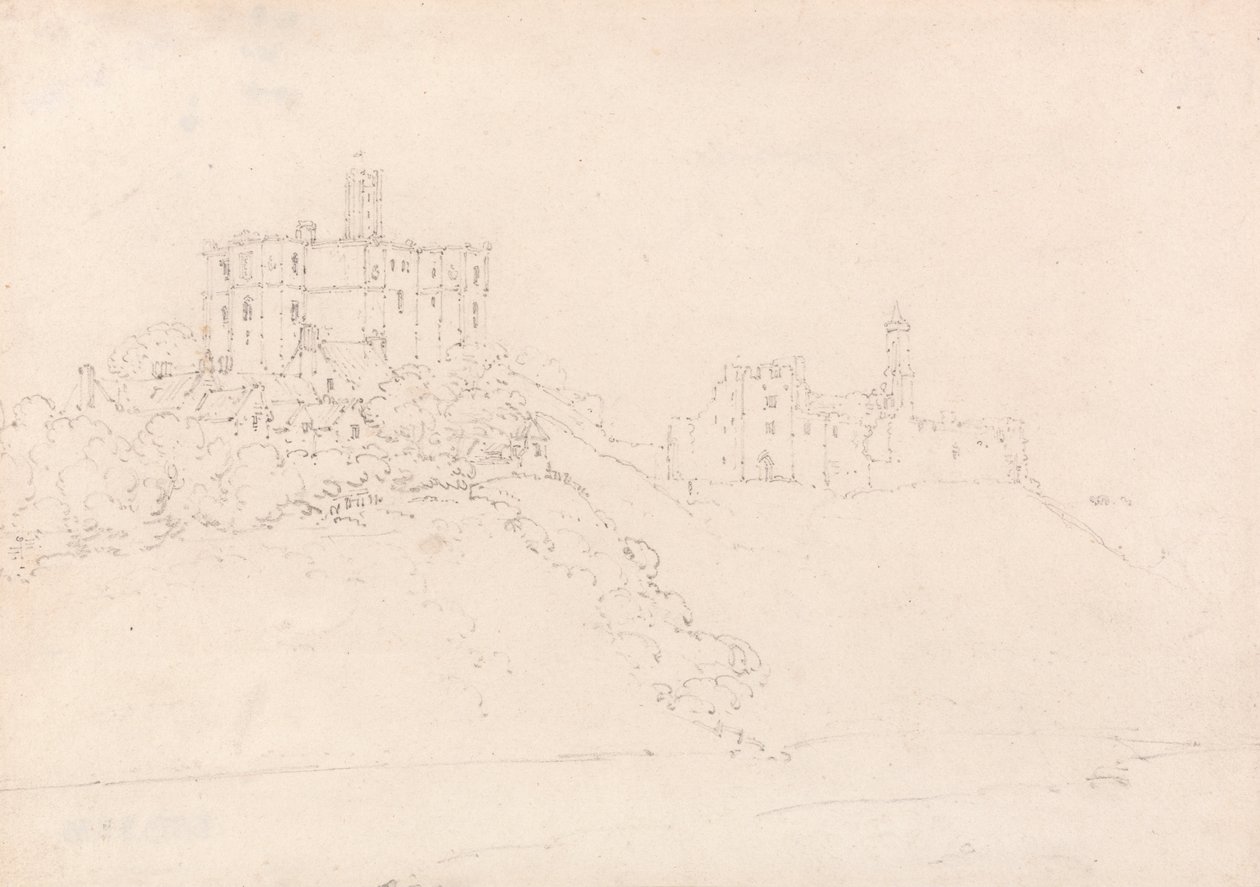 Zamek Warkworth, Northumberland autorstwa Thomas Girtin