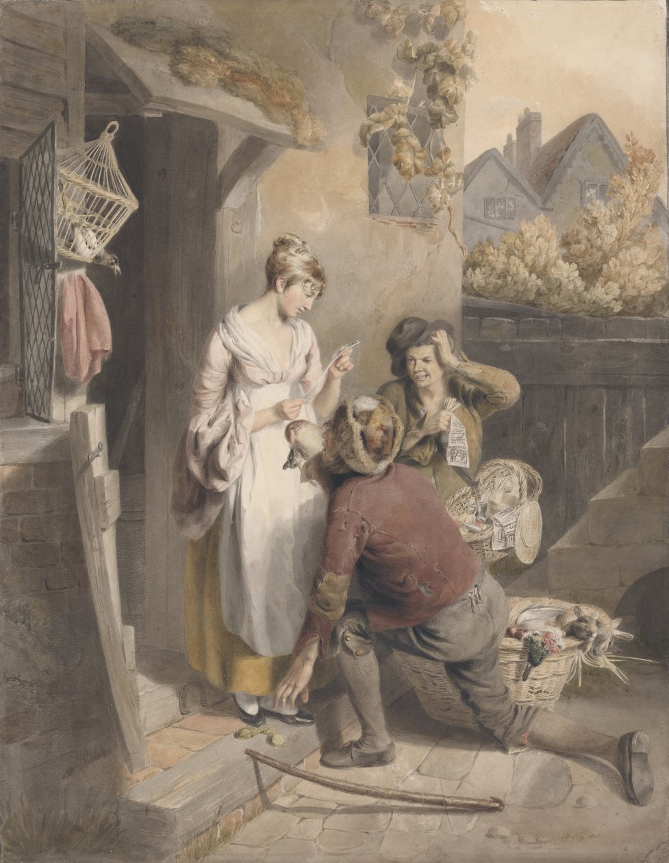 Nieuwaga, 1808 (toaleta, długopis i atrament, gąbka i ołówek na papierze) autorstwa Thomas Heaphy