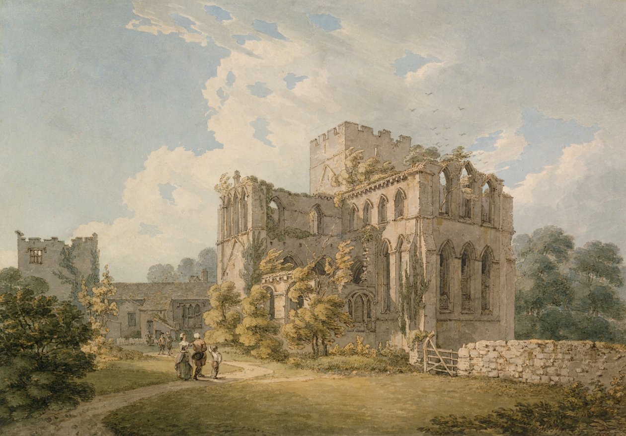 Lanercost Priory, niedaleko Carlisle (pióro i atrament oraz toaleta na papierze) autorstwa Thomas Hearne