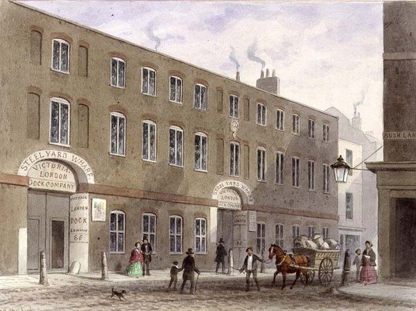 Steelyard Wharf, Upper Thames St. autorstwa Thomas Hosmer Shepherd
