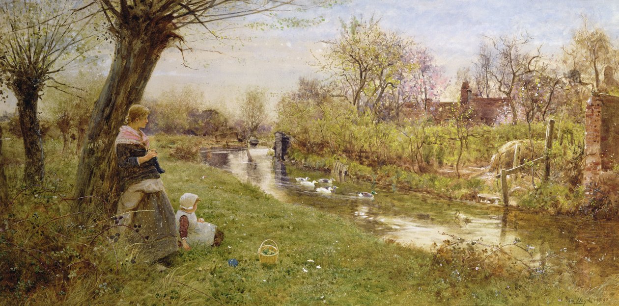 Obserwowanie kaczek, 1890 autorstwa Thomas James Lloyd