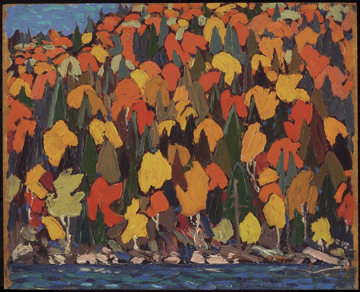 Jesienne liście, jesień lub zima 1915 autorstwa Tom Thomson