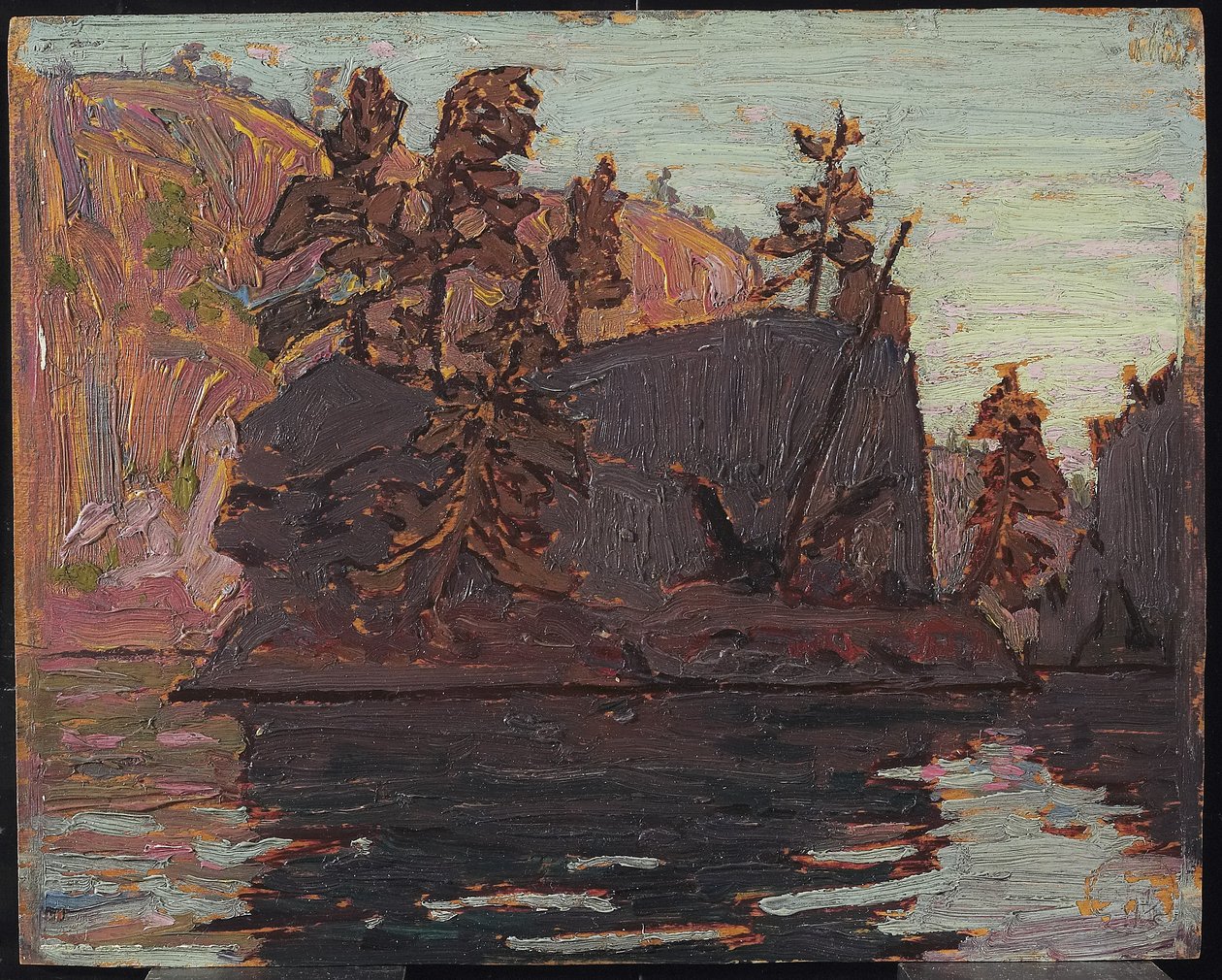 Wąwozy Petawawy, 1916 (olej na płycie drewnopodobnej) autorstwa Tom Thomson