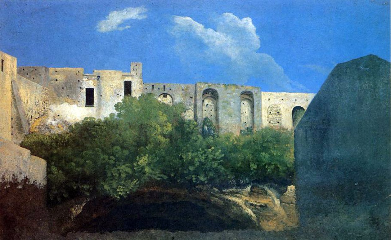 Zrujnowane budynki w pobliżu Neapolu, ok.1782 autorstwa Thomas Jones
