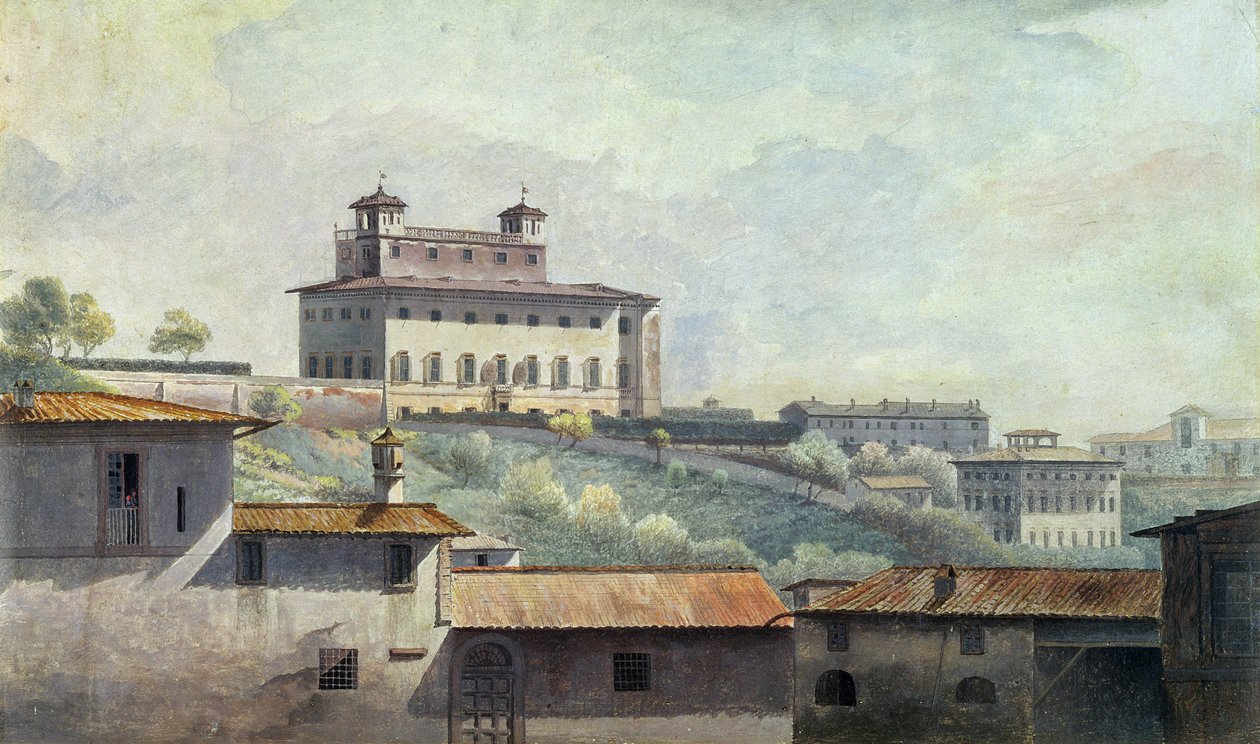 Villa Medici, Rzym, ok. 1776 (olej na papierze) autorstwa Thomas Jones