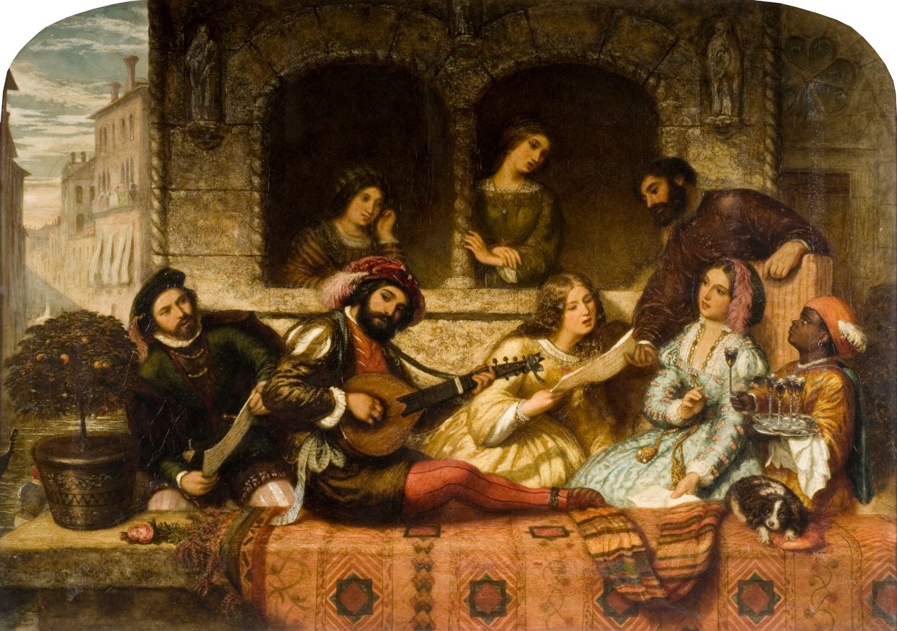 Scena balkonowa wenecka, 1859 autorstwa Thomas Kent Pelham