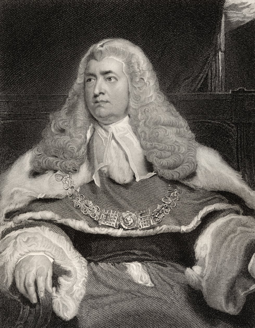 Edward Law, I baron Ellenborough, rycina G. Parker, z „Narodowej Galerii Portretów, tom II”, wydana ok. 1835 autorstwa Thomas Lawrence