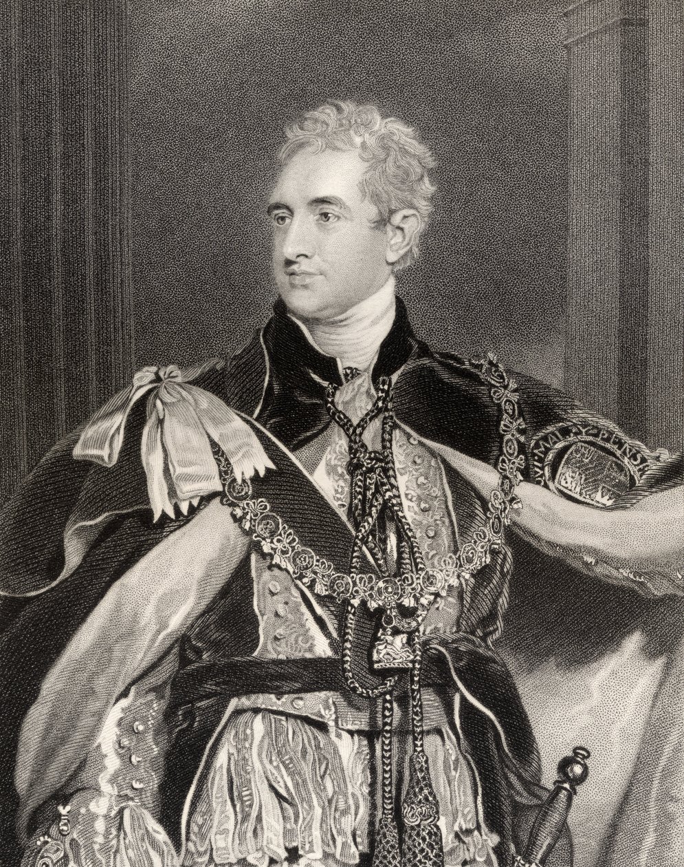 Robert Stewart Lord Castlereagh, 2. markiz Londonderry, grawerowane przez G. Adcocka, z „National Portrait Gallery”, opublikowane ok. 1835 autorstwa Thomas Lawrence