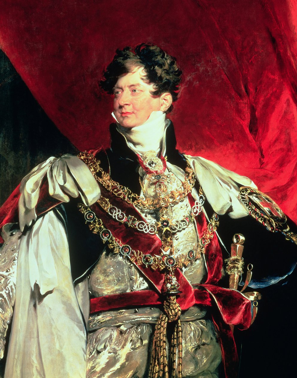 Książę regent, później Jerzy IV (1762-1830) w szatach do pończoch (detal z 61203) autorstwa Thomas Lawrence
