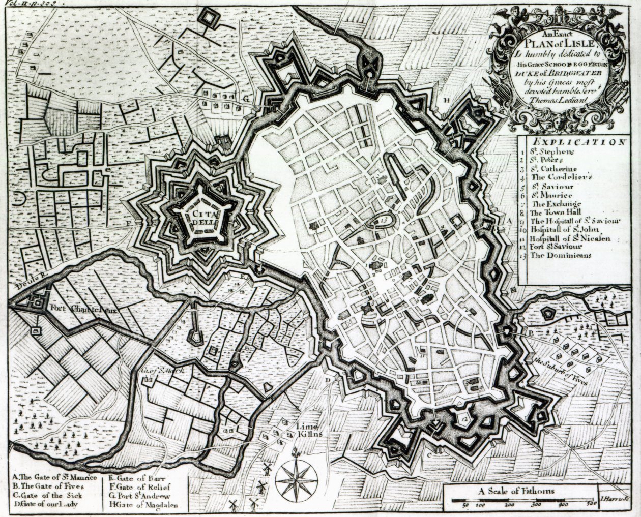 د لیزیل پلان، 1736 پولی autorstwa Thomas Lediard