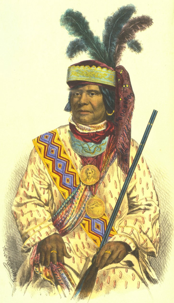 Billy Bowlegs, 1870 (ręcznie kolorowana lito) autorstwa Thomas Loraine McKenney