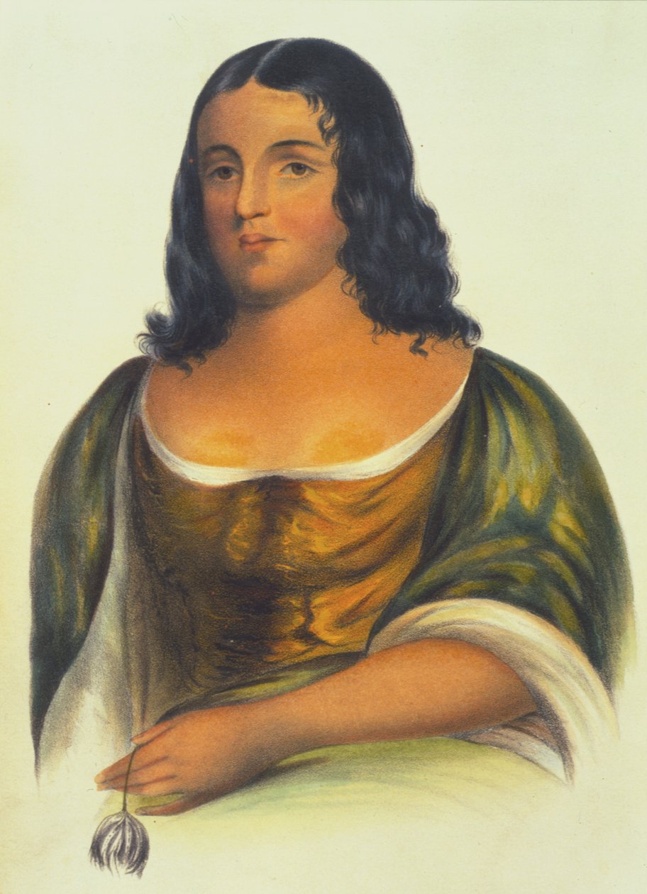 Po-Ca-Hon-Tas, 1848 (ręcznie kolorowana lito) autorstwa Thomas Loraine McKenney