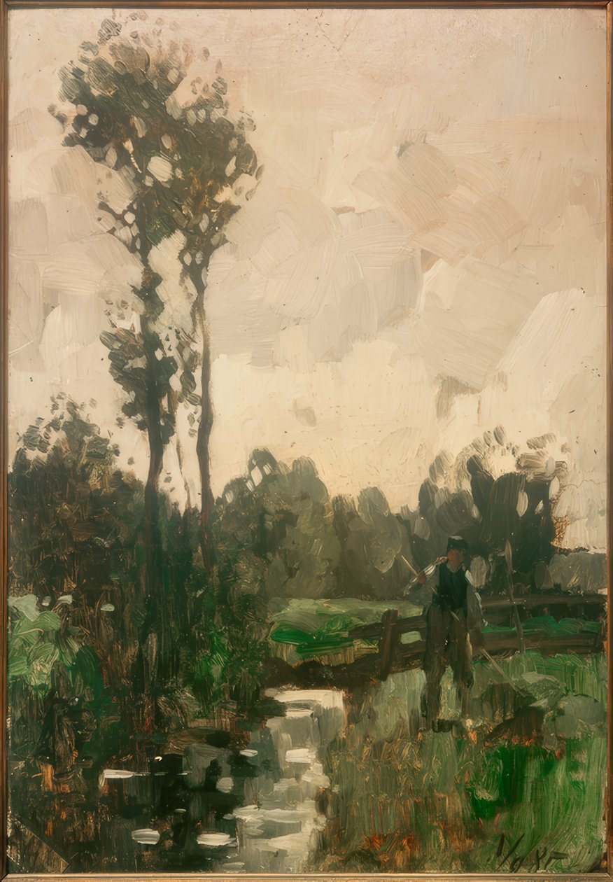 Rolnik nad strumieniem autorstwa Thomas Ludwig Herbst