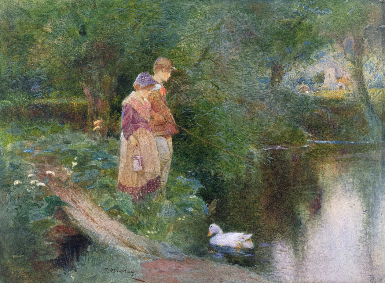 Młodzi wędkarze autorstwa Thomas Mackay