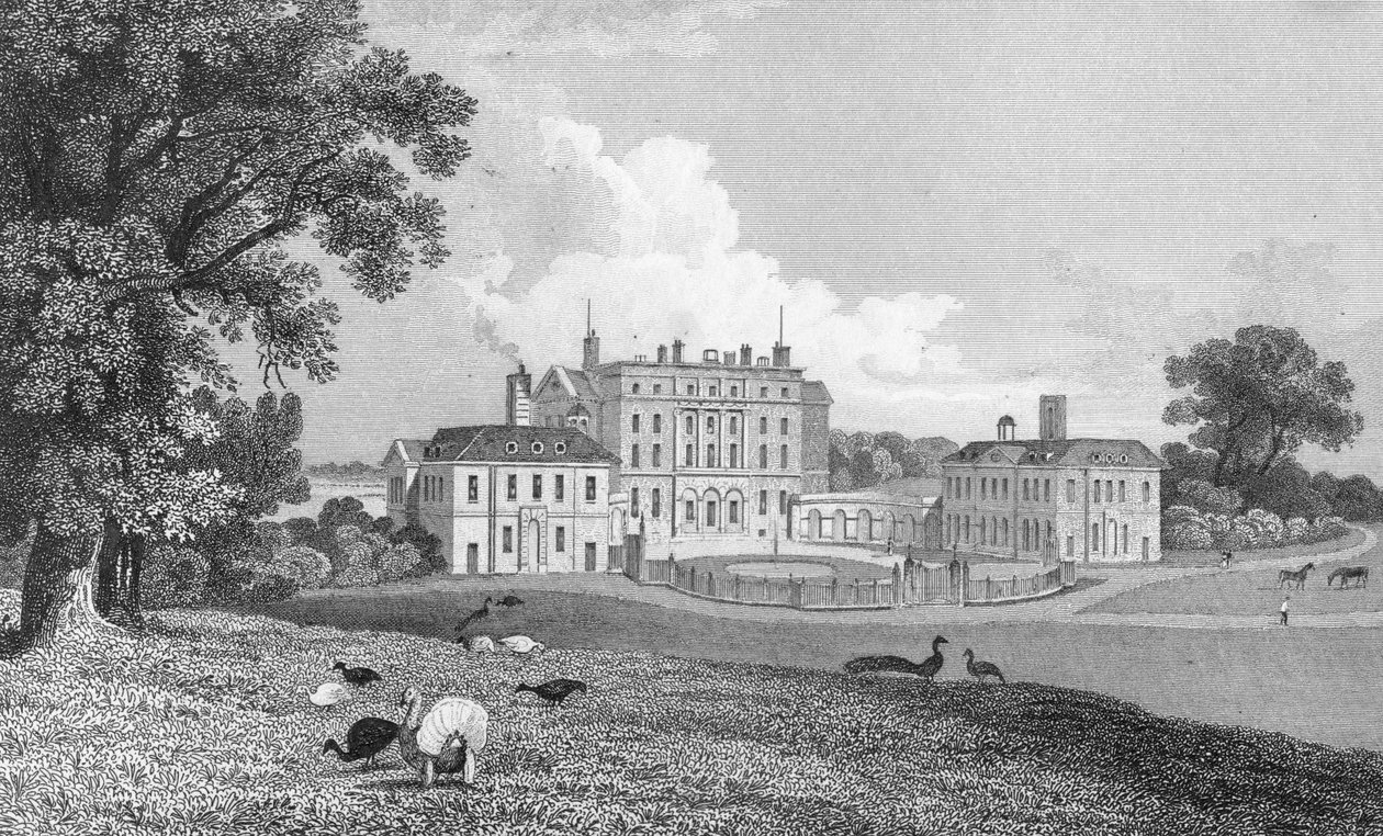 Widok Chevening Place, ryty S. Lacy, 1830 autorstwa Thomas Mann Baynes