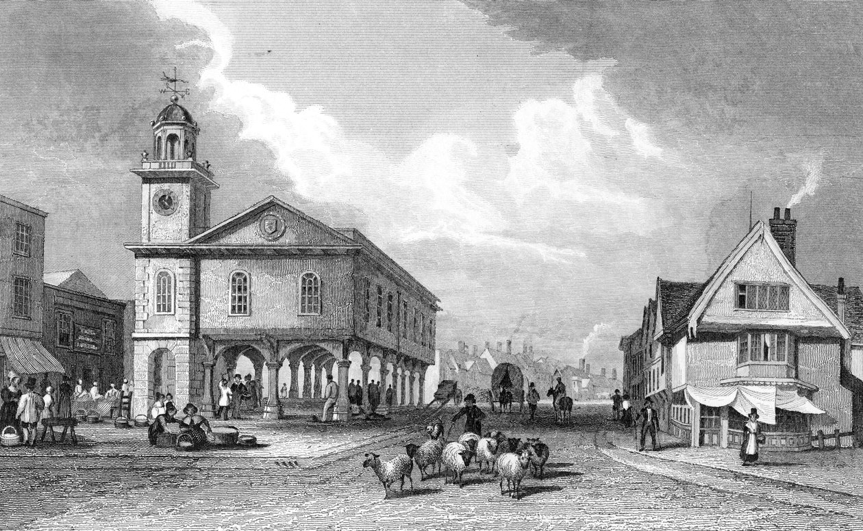 Widok Faversham, Kent, 1832 autorstwa Thomas Mann Baynes