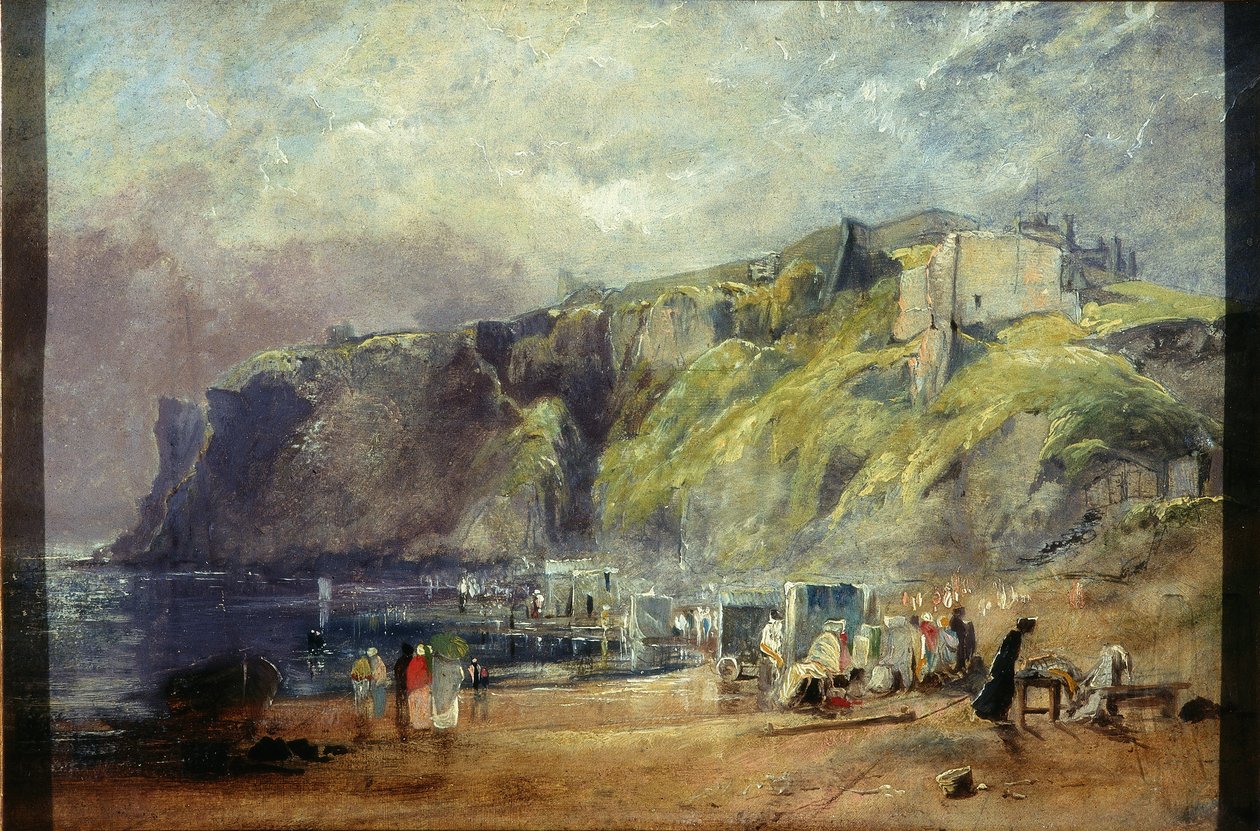 Zamek Tynemouth z Percy Bay autorstwa Thomas Miles II Richardson