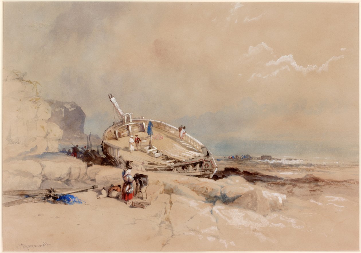 At Tynemouth (kolor nadwozia, ołówek i wc na papierze) autorstwa Thomas Miles Richardson