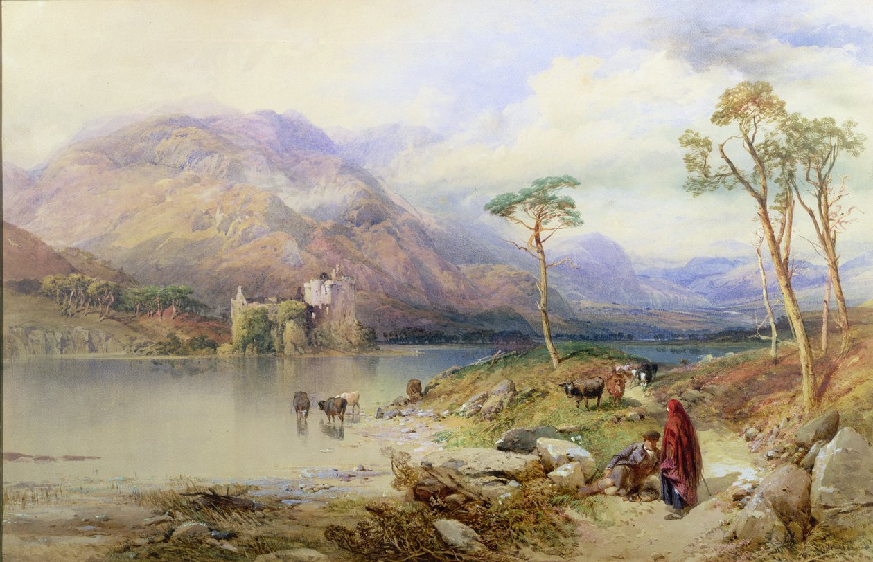 Zamek Kilchurn nad jeziorem Loch Awe autorstwa Thomas Miles Richardson