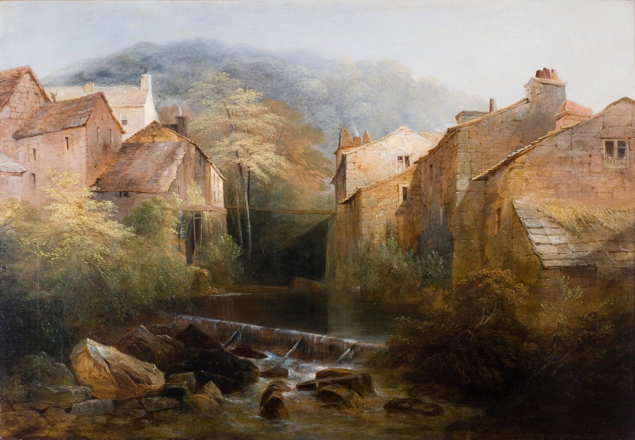 Stary młyn, Ambleside, Cumbria, ok. 1822 r. autorstwa Thomas Miles Richardson