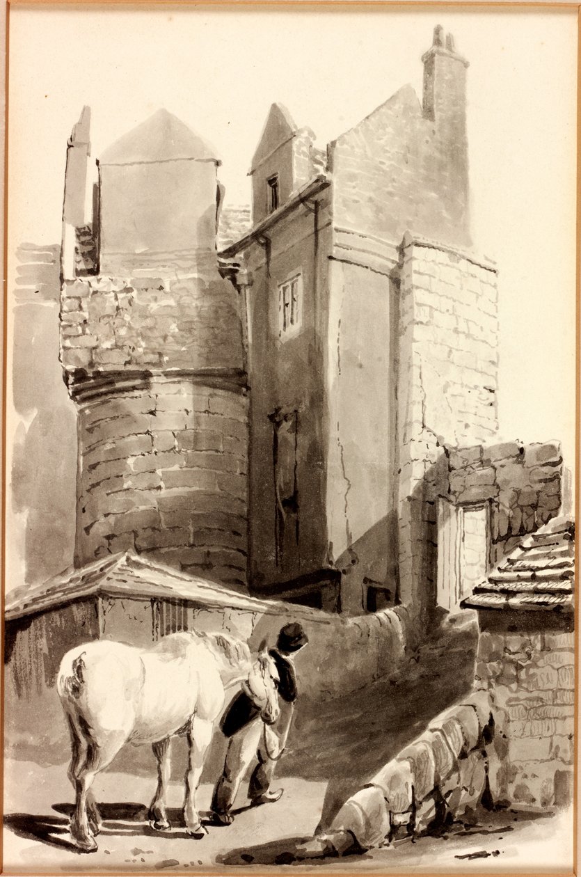 Spital Gate, Newcastle upon Tyne (atrament na papierze) autorstwa Thomas Miles Richardson