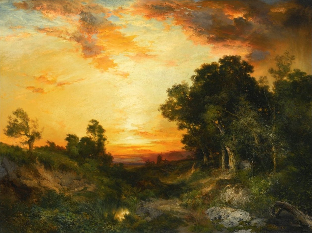 Zachód słońca, Amagansett autorstwa Thomas Moran