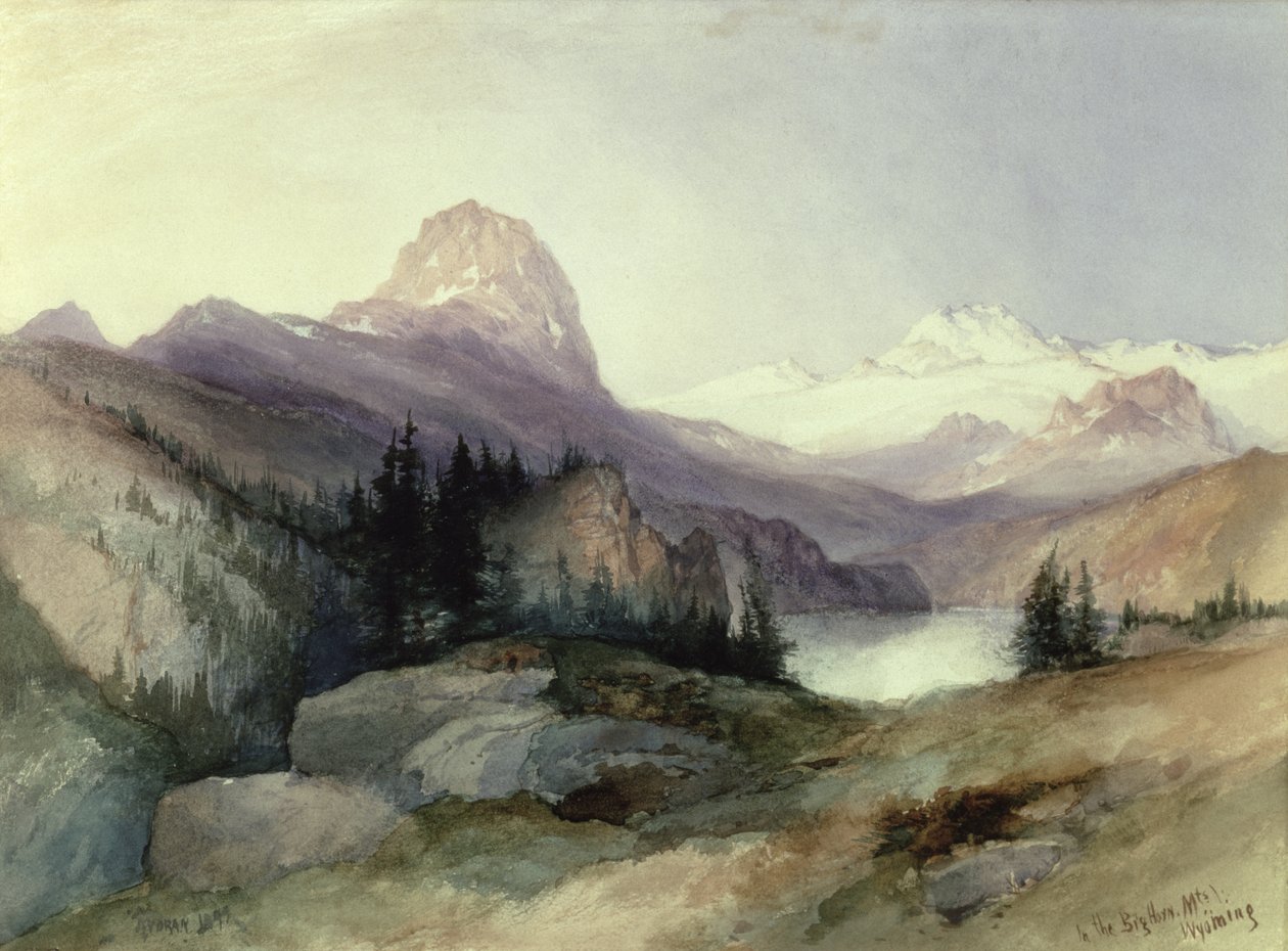 W górach Bighorn, 1889 autorstwa Thomas Moran